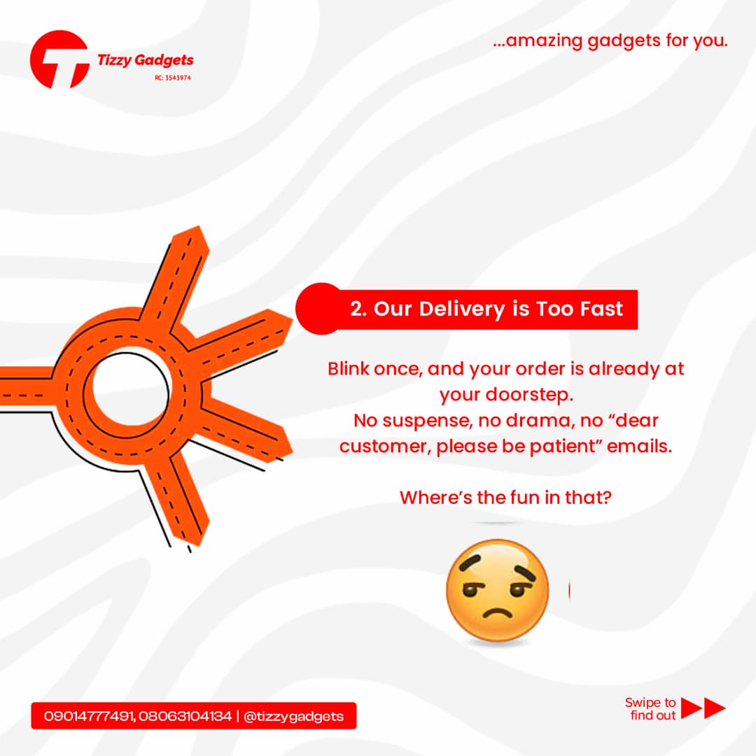 tizzydgreat_'s tweet image. Stop buying stress 😅
Buy smart. Buy from Tizzy Gadgets —
Where quality meets vibes 🔥
#TizzyGadgets #TechTok #GadgetGoals #BuySmart #qualityyoucantrust