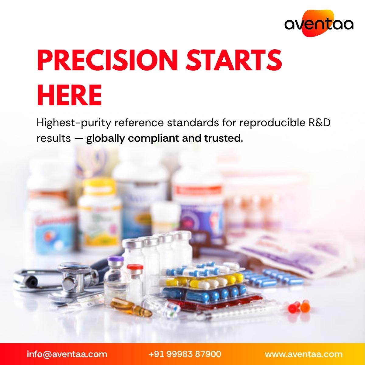 AventaaResearch's tweet image. 🔬 Precision starts here.

At @AventaaResearch, we deliver the highest-purity reference standards for reproducible, globally compliant R&amp;amp;D outcomes — trusted by leading labs worldwide. 🌍

#Aventaa #Pharma #RND #ReferenceStandards #LifeSciences #QualityMatters