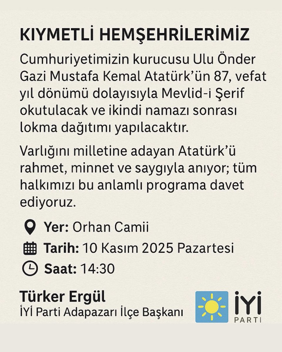 #10kasım #Atatürk 
#iyiparti #Sakarya #Adapazarı #cumhuriyet