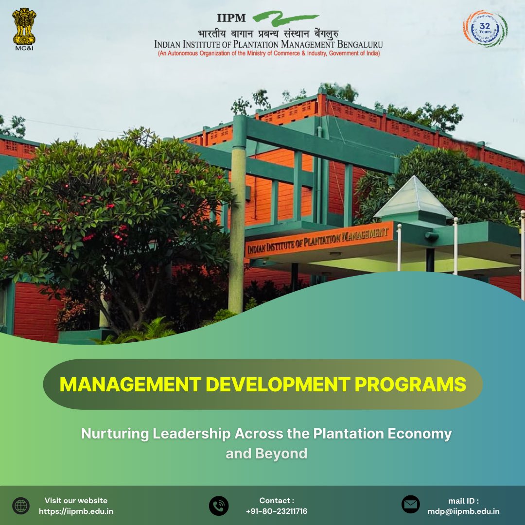 iipm_bangalore's tweet photo. 🌾 MDPs @ IIPM Bengaluru: Executive learning for agri-professionals
1️⃣ Sales Effectiveness (26–28 Nov) https://t.co/3qyQxOqSwY
2️⃣ AI for Research (12–13 Dec) https://t.co/zpXospA5IL
3️⃣ Agri Project Eval (18–19 Dec) https://t.co/9Z2SsqStBD
#IIPMB #MDPs https://t.co/iPXzyLUoOV