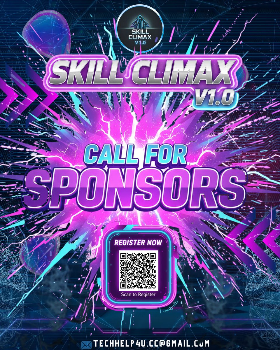 TECH_help4U's tweet image. Boost your brand visibility! Partner with Skill Climax V1.0 as a Sponsor and connect with a dedicated audience. Request our prospectus! #SkillClimax #Sponsors #Partnership
