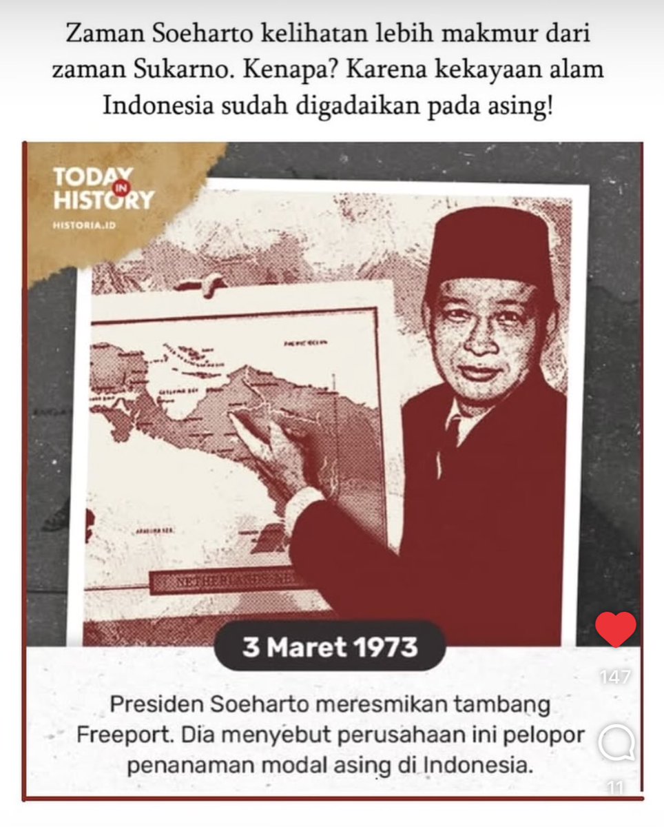 🚨SOEHARTO NAMED NATIONAL HERO 🚨 

CIA installed puppet who overthrew Indonesia’s Founding Father SUKARNO for being too visionary and sovereign-minded has been honoured today.  

Soeharto oversaw the massacre of 1 million+ suspected communists and socialists in 1965, the sale of