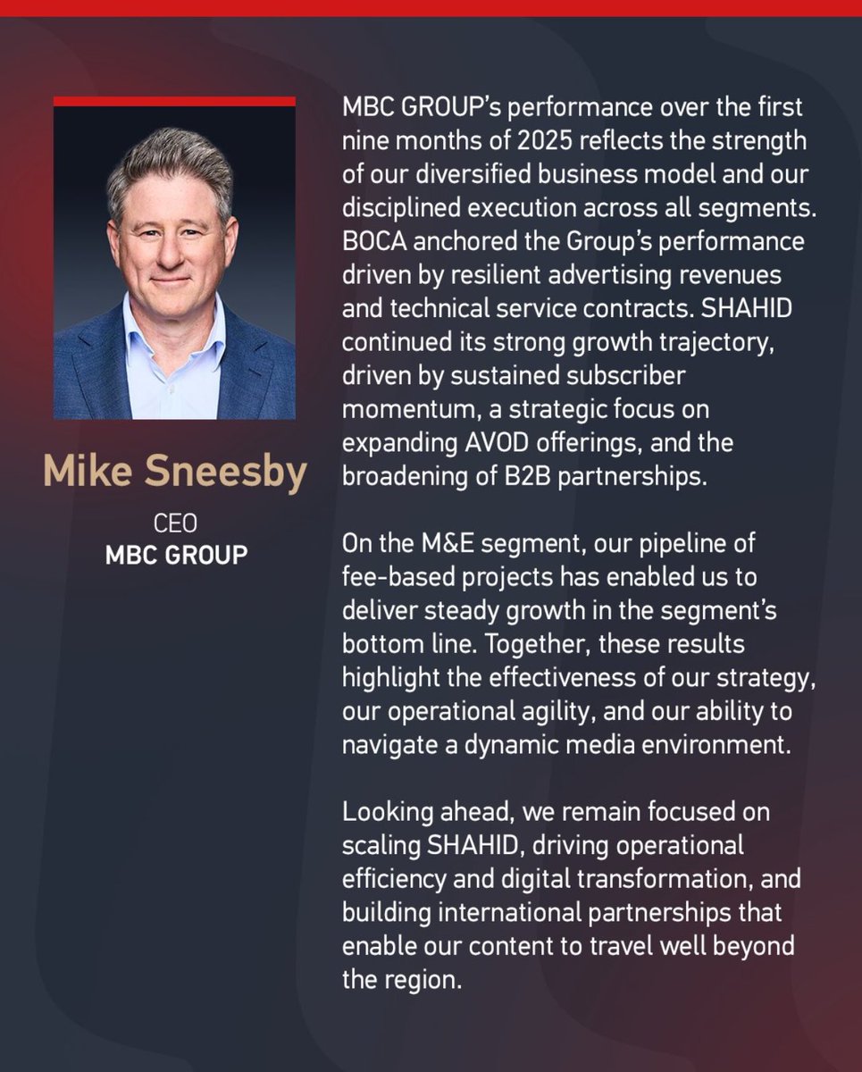 Our CEO, Mike Sneesby, outlines the key drivers behind MBC’s strong 9M 2025 performance

#MBCGROUP #9M2025 #FINANCIALS