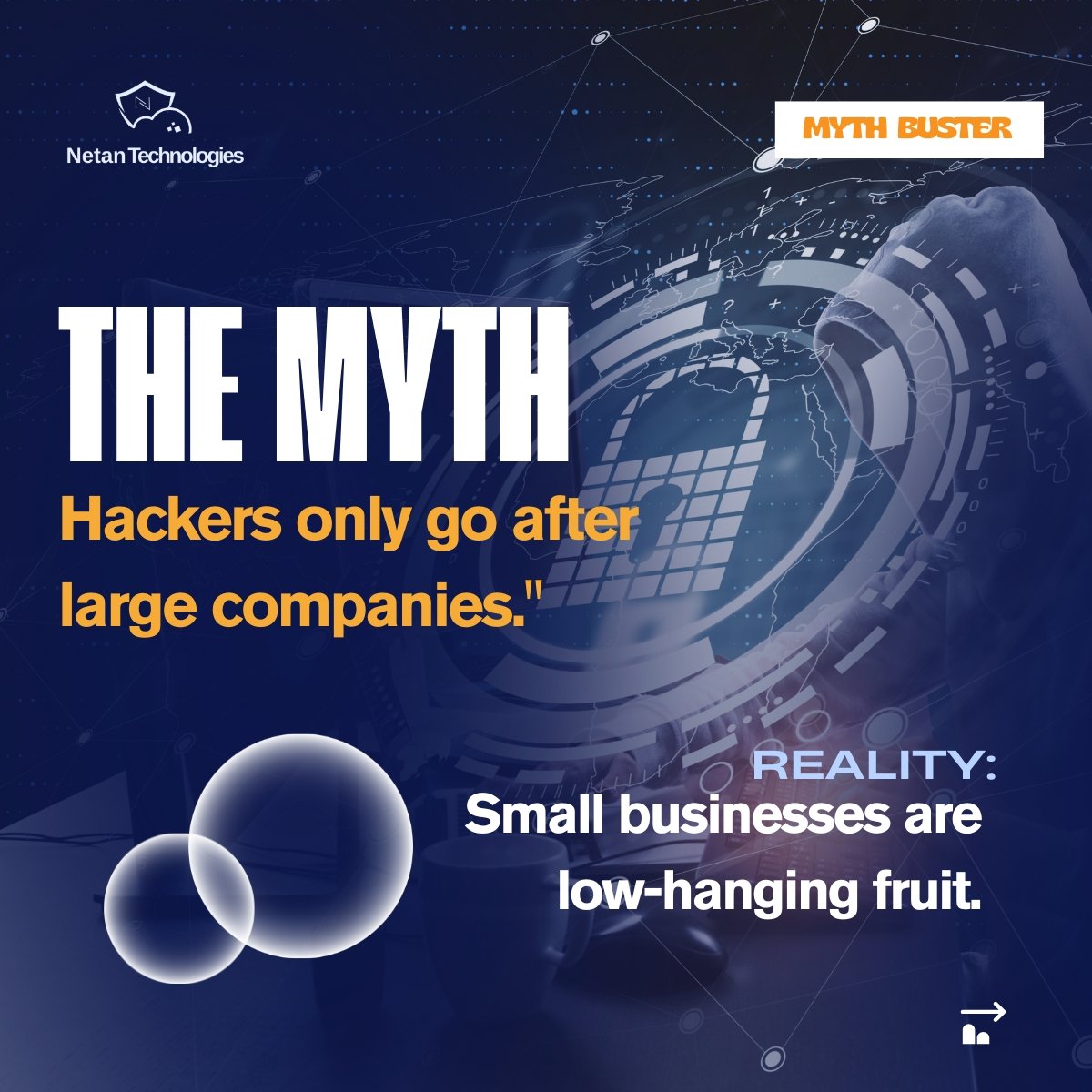 NetanTech's tweet image. Myth: Cybersecurity is only for big companies.
Truth: Small businesses are the easiest targets.
Protect your data early, prevention costs less than recovery.
#CyberSecurity #SmallBusiness #InfoSec #NetanTech #TechNigeria #OnlineSafety #galaandmalt #dusting #itapageneralhospital