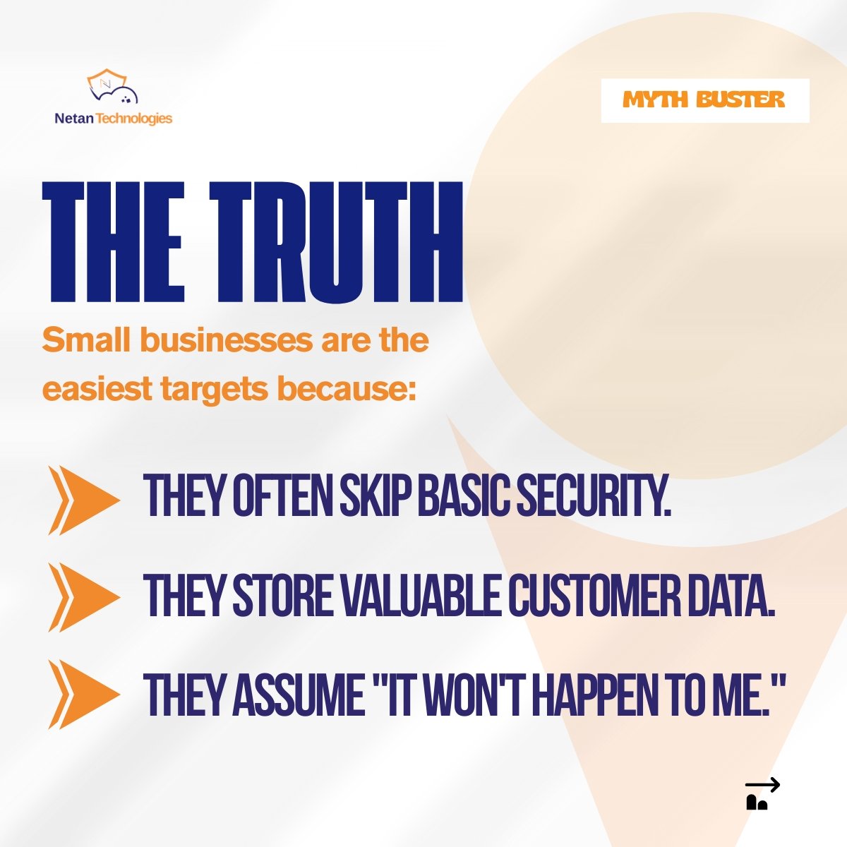 NetanTech's tweet image. Myth: Cybersecurity is only for big companies.
Truth: Small businesses are the easiest targets.
Protect your data early, prevention costs less than recovery.
#CyberSecurity #SmallBusiness #InfoSec #NetanTech #TechNigeria #OnlineSafety #galaandmalt #dusting #itapageneralhospital