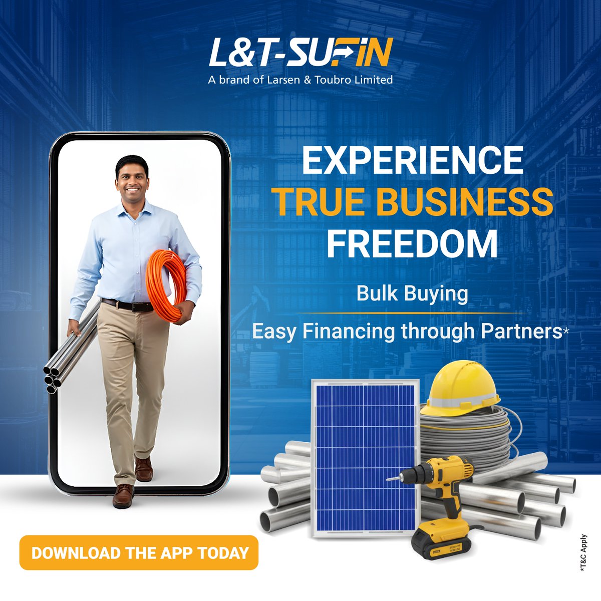 lntsufin's tweet image. Bulk buying made simple. Financing made easier. Business growth made faster. Experience true business freedom with L&amp;amp;T-SuFin.

Download the app today: onelink.to/c6r4qt

#B2BBuying #BulkBuying #BusinessApp