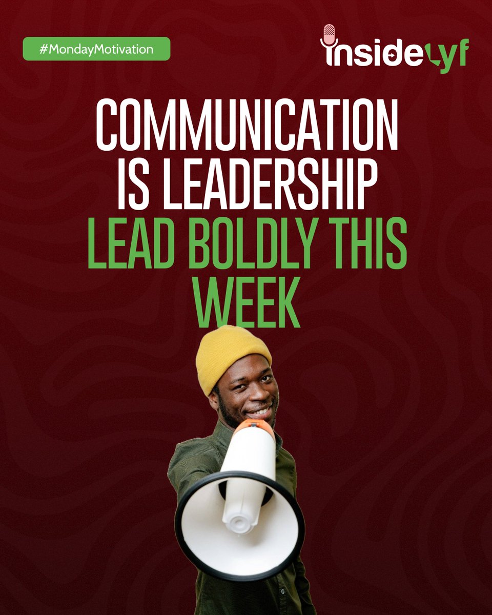 realinsidelyf's tweet image. Great leaders don’t just speak, they connect, inspire and move people with purpose. 🎙️

Communication is power. Use your voice to lead boldly this week! 💪🏾

#MondayMotivation #Leadership #EffectiveCommunication #InsideLyf #PurposeDriven #LeadWithImpact
