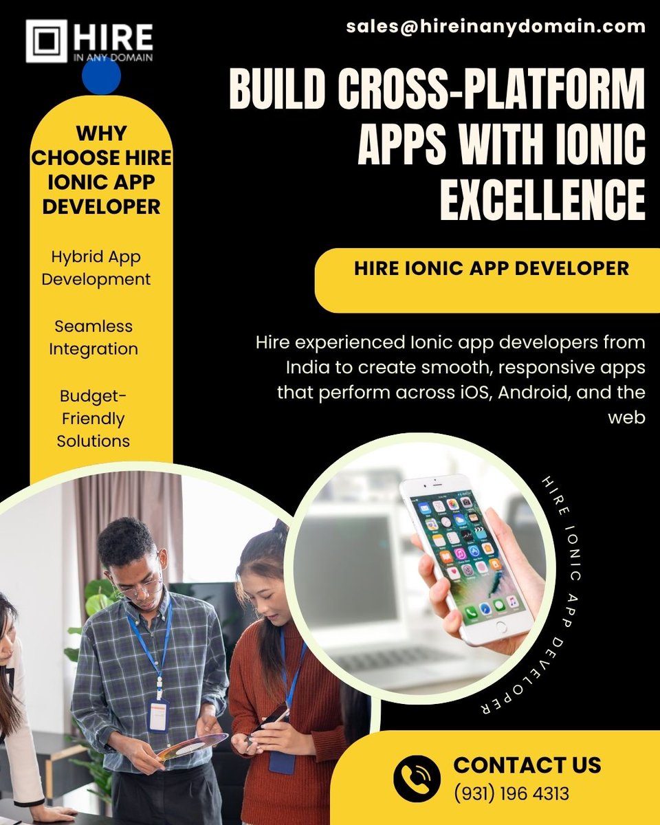 hireinanydomain's tweet image. Build cross-platform mobile apps faster and cost-efficiently with Ionic app developers from India.
📩 sales@hireinanydomain.com | 📞9311964313
 🌐 hireinanydomain.com
Visit: hireinanydomain.com/hire-ionic-app…
#HireIonicAppDeveloper #IonicDevelopersIndia #CrossPlatformApps