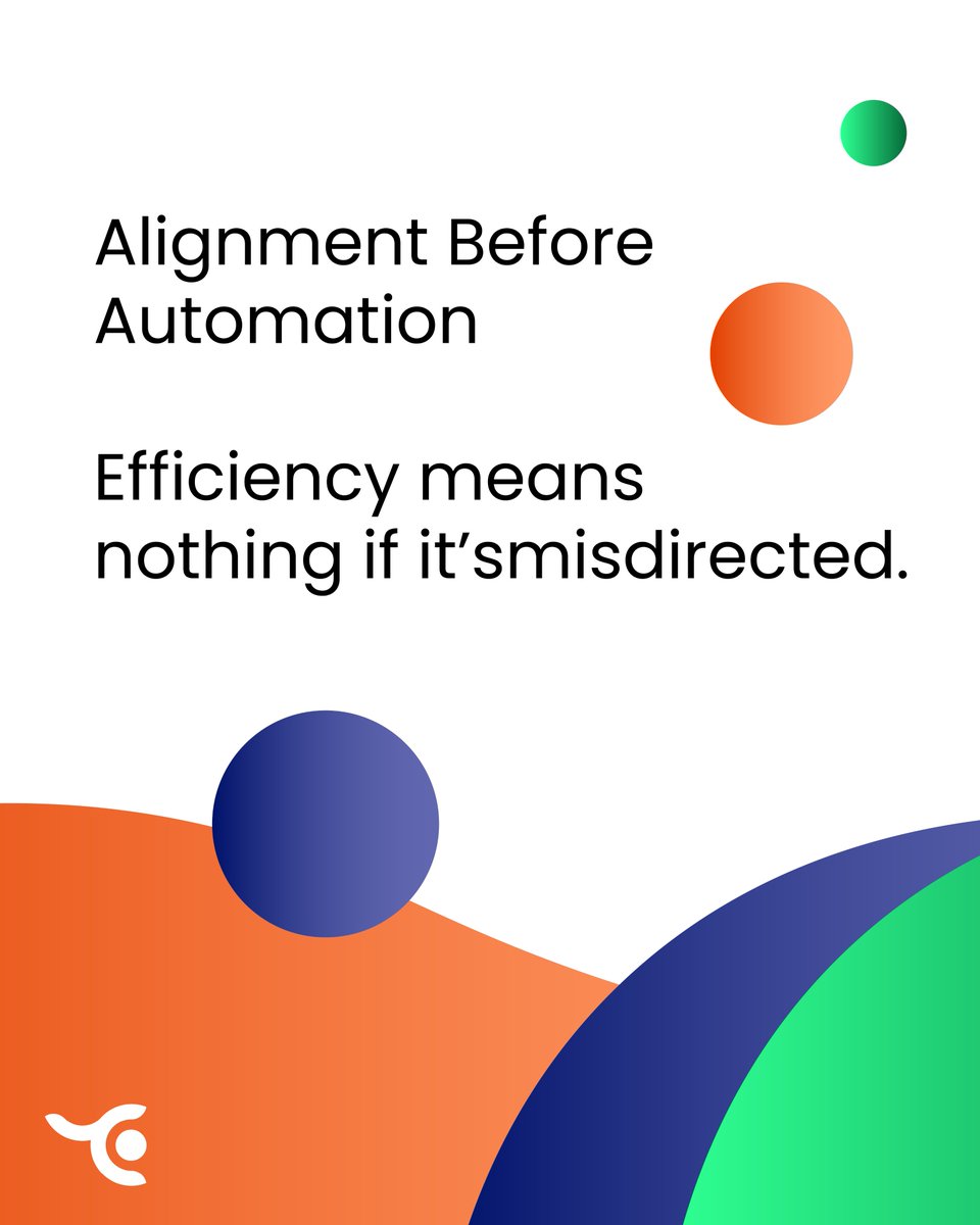 TriColorInitia's tweet image. Alignment first.
Automation second.

#StrategicAlignment #AutomationStrategy #TricolorInitiatives