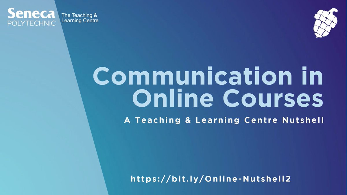 Seneca_TandL's tweet image. Developing a robust communication strategy for your courses will help you design a quality experience. Learn about the communication tools at Seneca and how to integrate them into your courses in our self-paced Communication in Online Courses #TLCnutshell. bit.ly/Online-Nutshel…