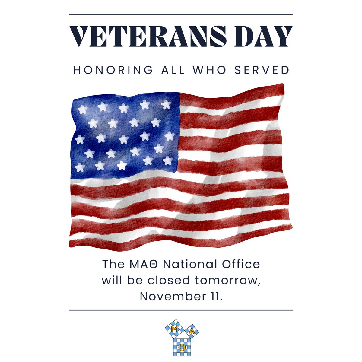 MATNatlOffice's tweet image. Honoring all who served. The Mu Alpha Theta National Office will be closed on November 11 in observance of Veterans Day.
#mualphatheta #veteransday2025