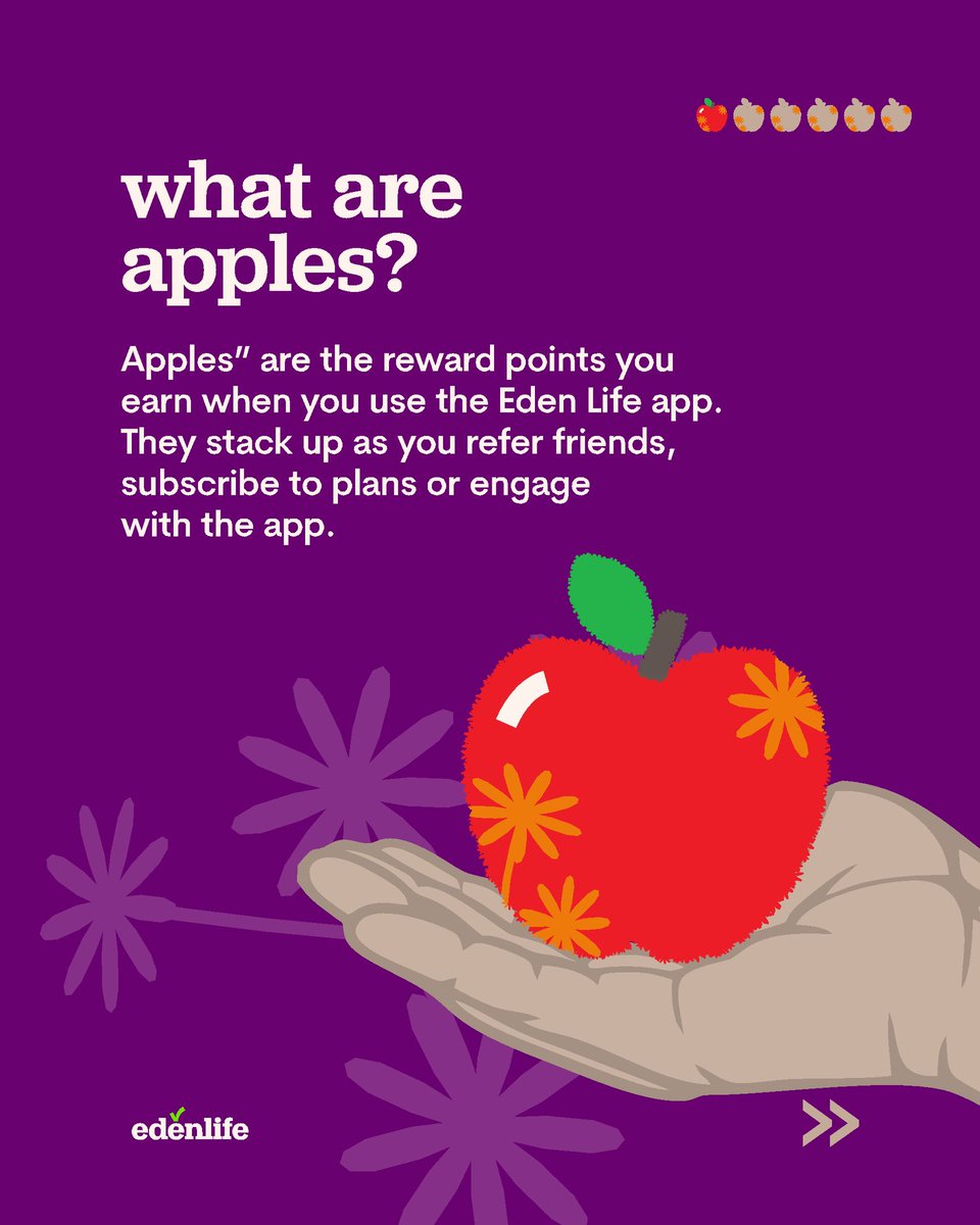 Earn apples on the Eden life app. Here’s how they work.

🧵👇🏽
