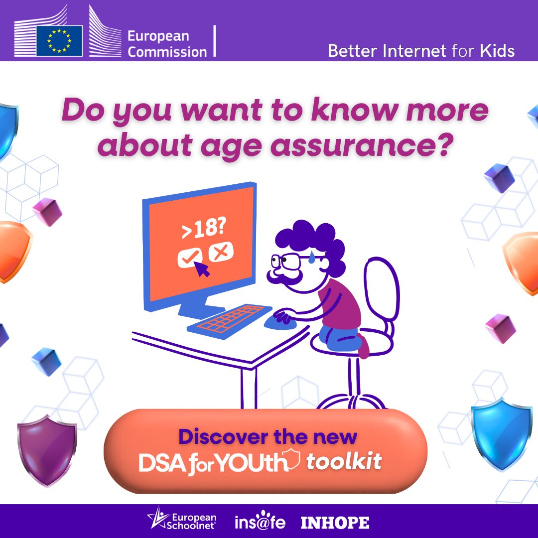 safeinternetday's tweet image. 🌐 Curious about how children and teens are protected online? The new DSA for YOUth online toolkit on the BIK platform explains the EU’s guidelines for the protection of minors in simple, clear terms.

Check out the toolkit and explore the resources 👉  better-internet-for-kids.europa.eu/en/dsaforyouth……
