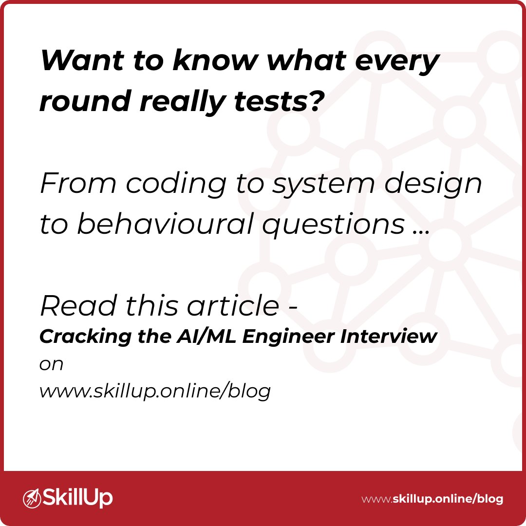 You’ve trained the models and know the algorithms. But can you explain them in an interview? Learn how to structure answers, highlight projects, and use STAR to stay clear under pressure.

Read: skillup.online/blog/cracking-…

#SkillUpOnline #AI #MachineLearning #CareerGrowth #LearnAI