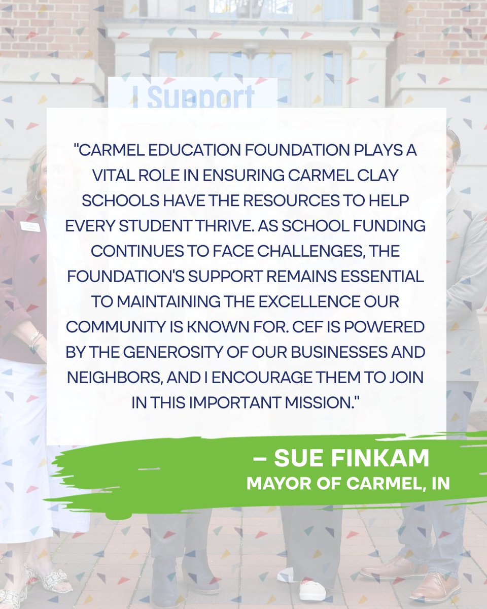 The strength of our community is rooted in the strength of our schools. ✨

Thank you to <a href="/SueFinkam/">Sue Finkam</a> for recognizing and celebrating the impact of Carmel Education Foundation and the generosity that powers our mission.

#CarmelEducationFoundation #CEF #CEFGrants