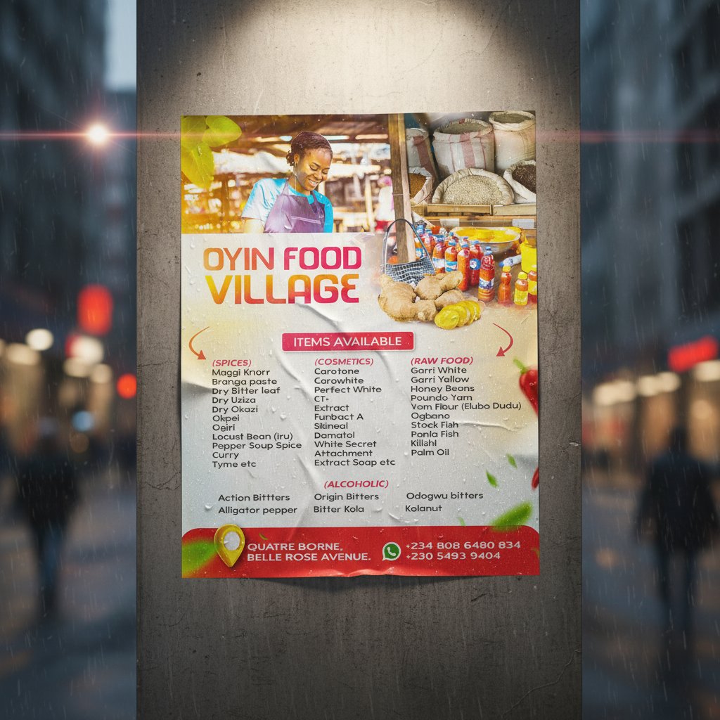 DesignChiz's tweet image. Design is weird. You spend hours making something look effortless

Here&apos;s a Design &amp;amp; Mockup for Oyin Food Village
What do you think?