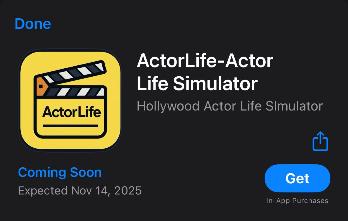 ActorLifeApp's tweet image. 🎉 The wait is almost over! ActorLife officially releases on iOS November 14th!!! Predownload the game now!!! apps.apple.com/app/actorlife-… 🎉