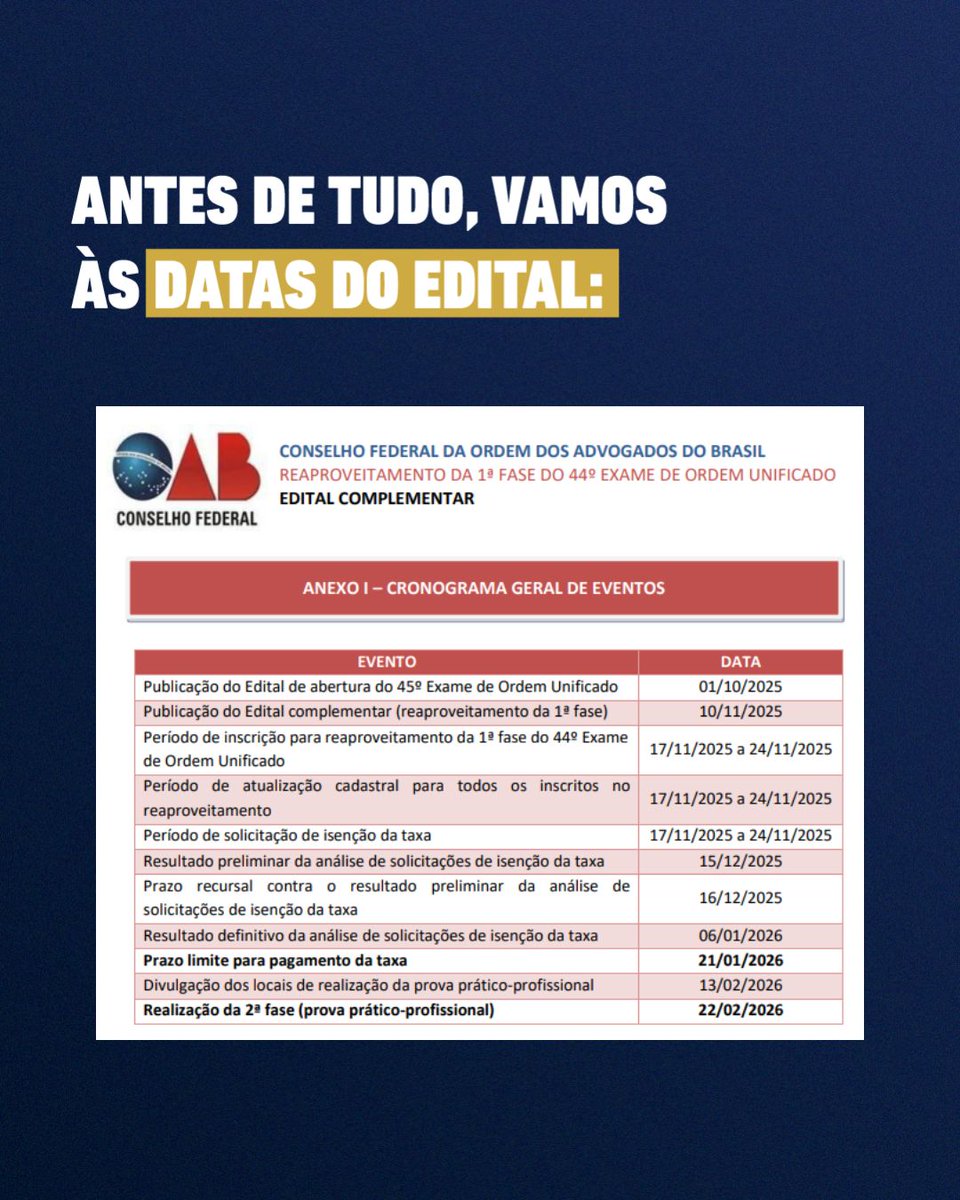 prof_nidal's tweet photo. Foi PUBLICADO o edital complementar do 45º Exame da #OAB, meu povo! Não perca a live de Análise do Edital que ocorre hoje às 19h, no canal do Ceisc no YouTube. 🚀 https://t.co/d4Amt0bNbw