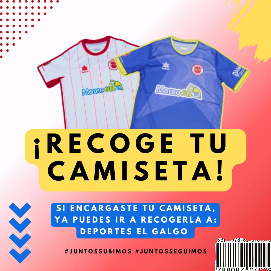 🎉👕 ¡YA ESTÁN AQUÍ VUESTRAS CAMISETAS! 👕🎉

Si encargaste la tuya, ya puedes pasar a recogerla en Deportes El Galgo 🏃‍♂️💨

No te quedes sin lucir los colores del equipo 🔴⚪
¡Ves a por la tuya y presume de escudo con orgullo! 💪🔥