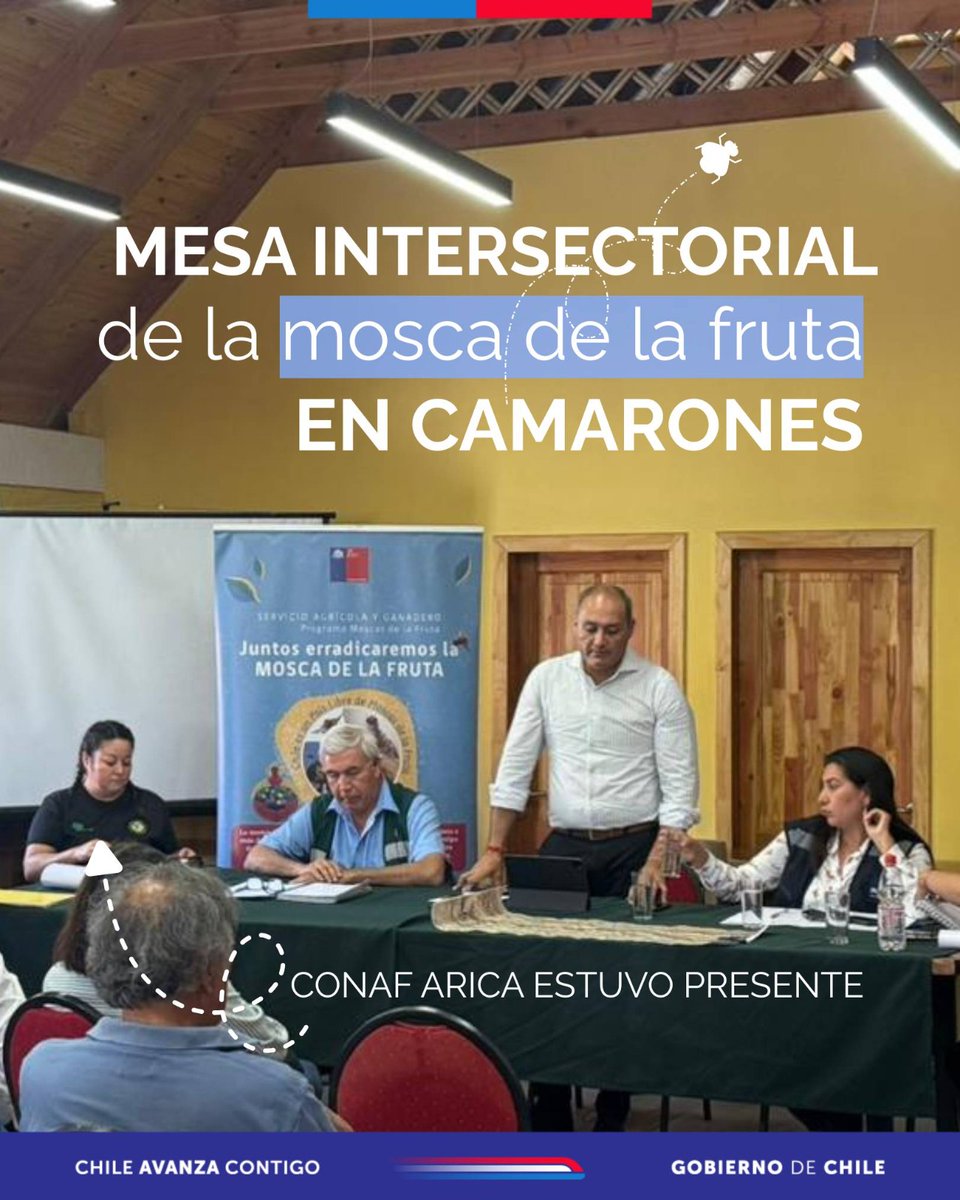 conaf_arica's tweet photo. 🐝 #CONAFArica llegó hasta #Codpa para participar en Mesa Técnica Intersectorial para coordinar acciones preventivas, de seguimiento y soluciones ante presencia de la Mosca de la Fruta en comuna de Camarones.
La instancia busca fortalecer articulación entre servicios públicos. https://t.co/yfHaIqr6I1