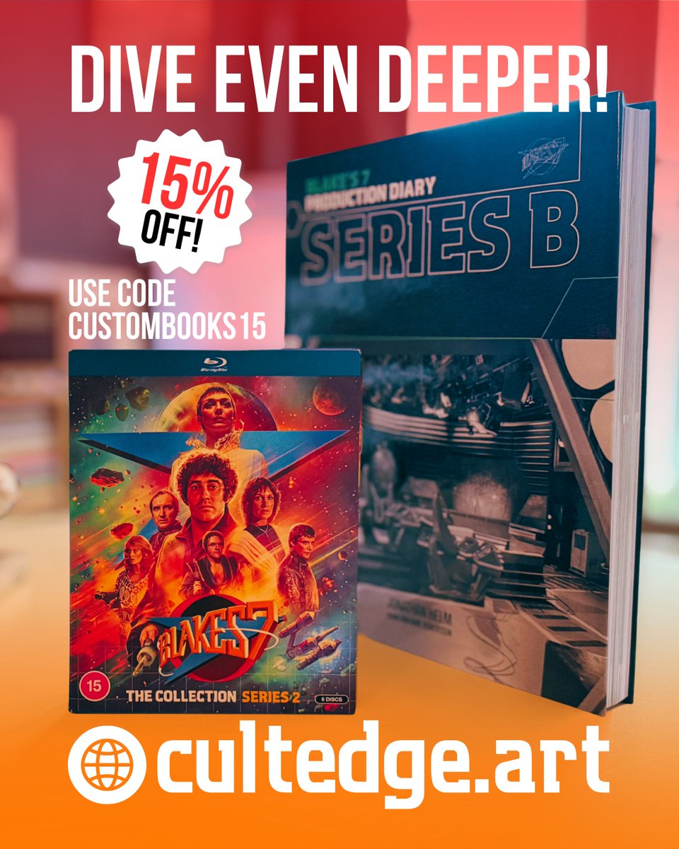 The new #Blakes7 blu-ray collection is a thing of beauty 😍 Dive even deeper into the making of that second series in the Production Diary Series B. 318 pages of day-by-day insight and unseen pics. 15% off this week with code CUSTOMBOOKS15 Available from cultedge.art