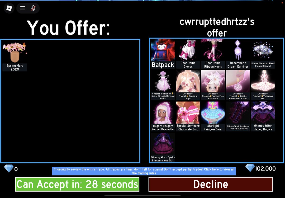 Wfl? Poll in comments 
Istg other ofers for spring 20 were so ah maybe im js convincing myself i hit the jackpot butttt traderie says its worth 500k yet aint nb paying tht much for it 😭