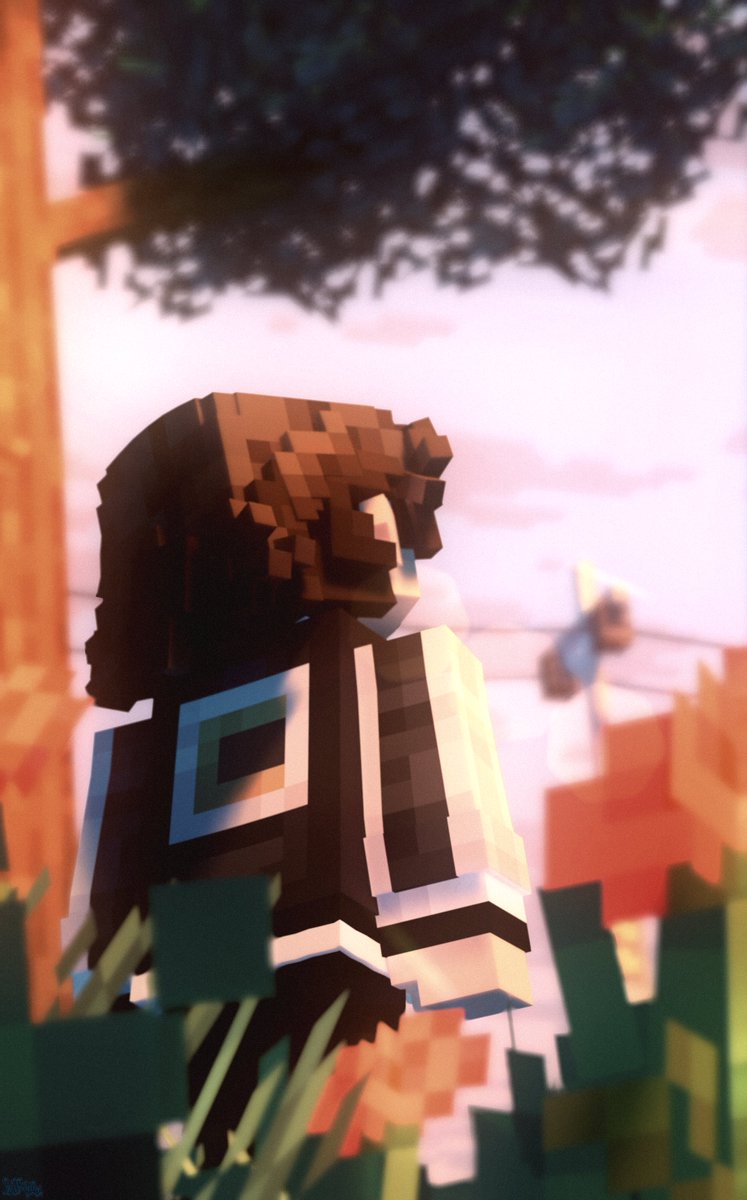 ichrisation's tweet image. &quot;Peace and Tranquility on a field of Poppies.&quot;

#mineimator #modelbench #minecraft #3dart #3dartwork #art #artistontwitter