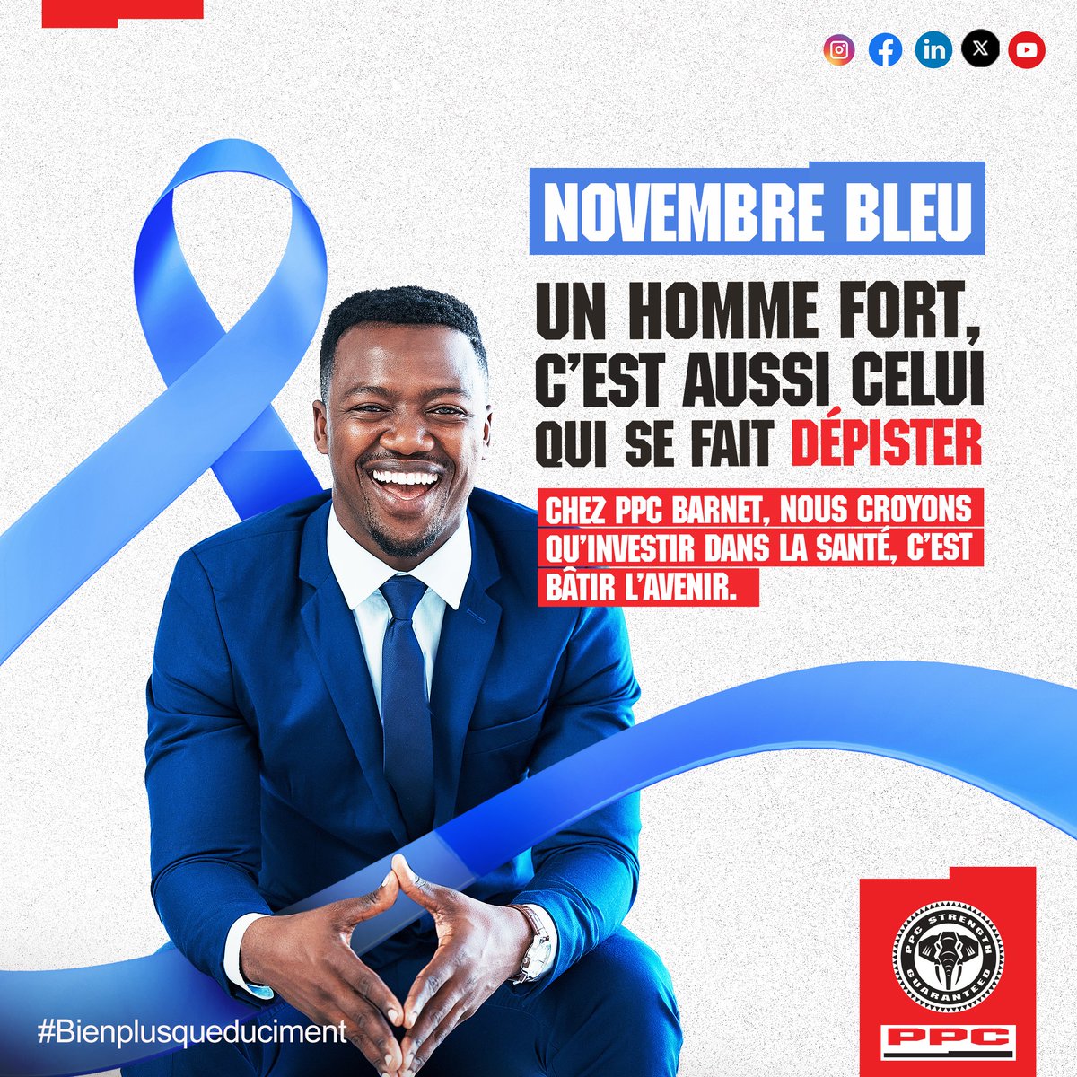 En ce Novembre Bleu, rappelons-le : se faire dépister, c’est un acte de courage et d’amour pour soi et pour sa famille.

Chez PPC Barnet, nous croyons qu’investir dans la santé, c’est bâtir l’avenir.

👉 Un homme fort, c’est aussi celui qui se fait dépister !

#Novembrebleu