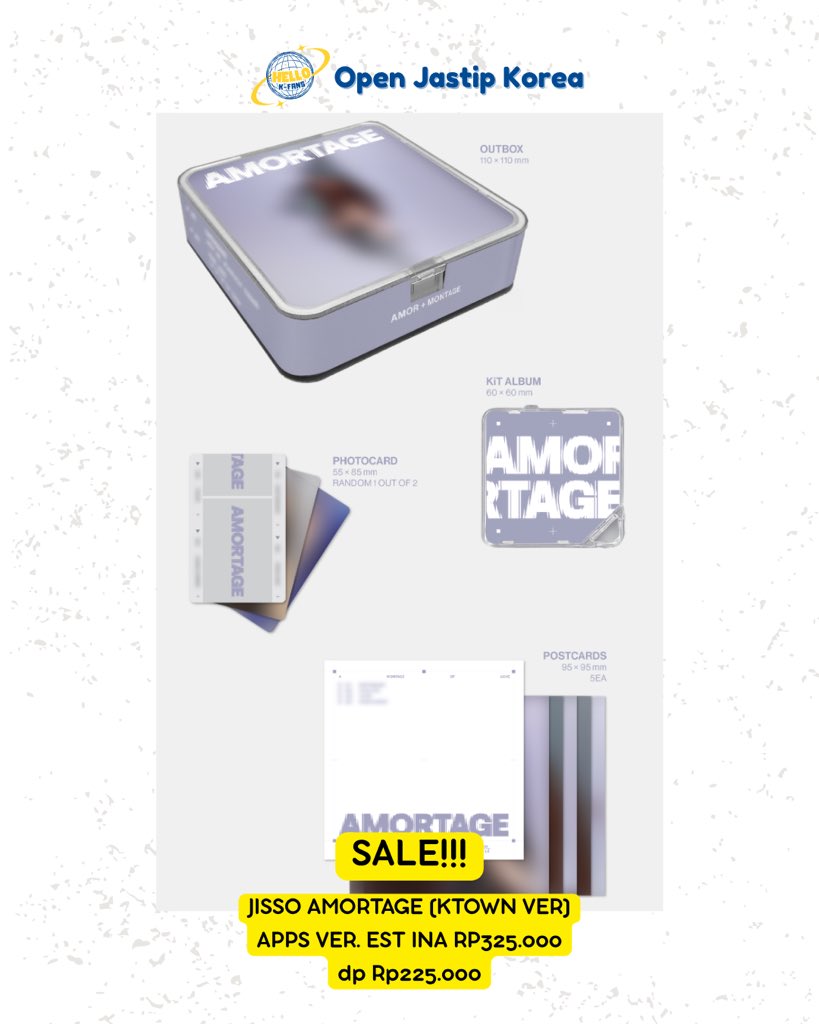 hellokfans's tweet photo. Open jastip album Jisoo Amortage Ktown sale
Estimasi INA 3-4 minggu
Dom Bandung
Order? Dm or WA via click link bio

#JISOO #jisooamortage #AMORTAGE #jual #wtsjisoo #wtsblackpink #blackpink #jastipkorea #jastip #BLACKPINKinJAKARTA #BLACKPINK_DEADLINE #BLACKPINK_WORLDTOUR2025 https://t.co/XhiyXiLkdS