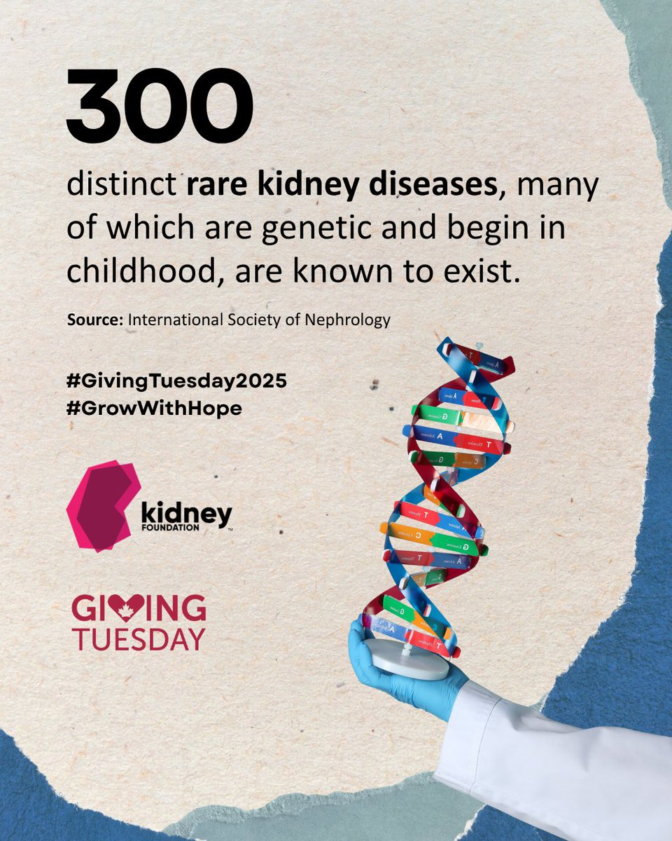 🚨 Many Canadians are battling #RareKidneyDisease, some from birth, others later in life. This #GivingTuesday, your donation can fuel life-saving research and Give Hope a Chance to Grow. Donate now: bit.ly/GivingTuesday-… #GrowWithHope