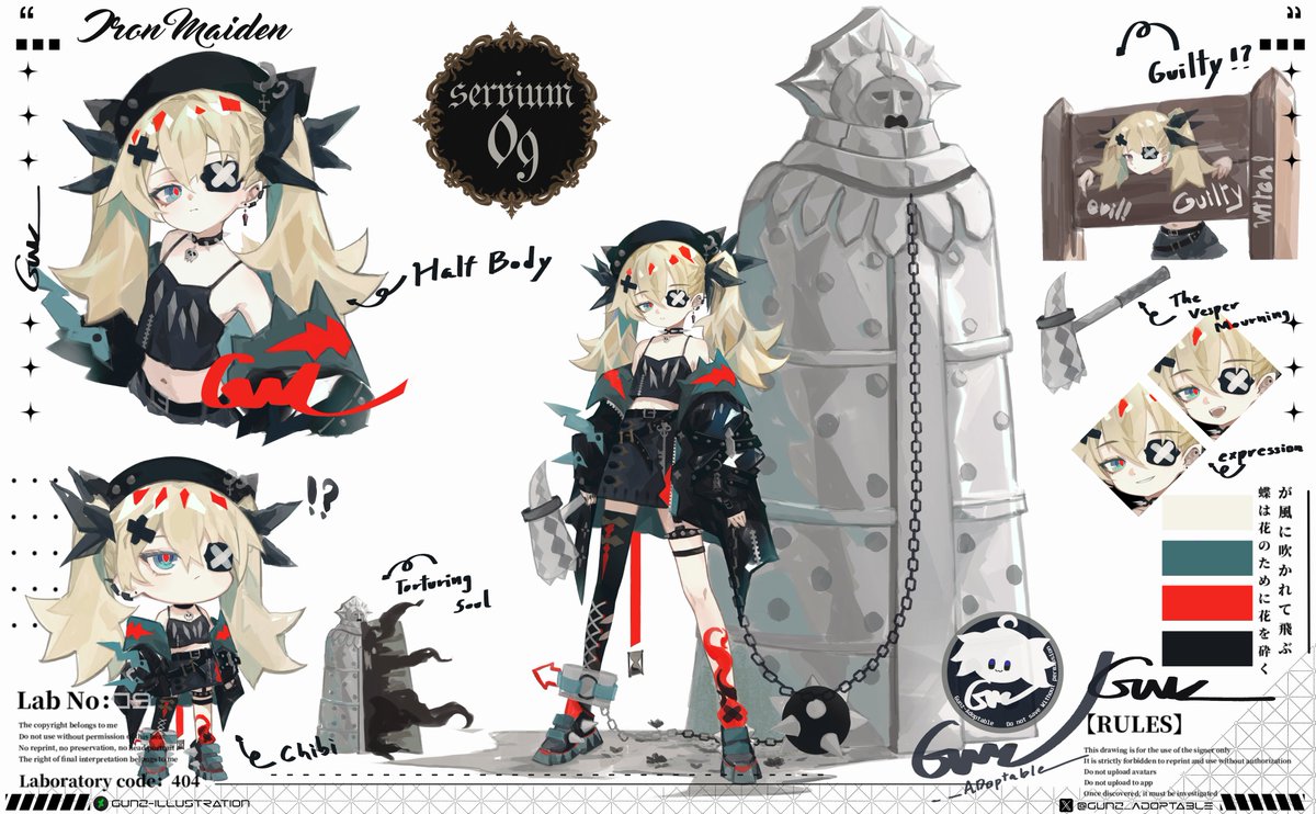 Gunz_Adoptable's tweet image. Adopt Auction “Iron Maiden” ⛓️⚔️
[RT very appreciated 💕]
#adoptables #ADOPT #Vtuber   #characterdesign  #gunz_adoptable