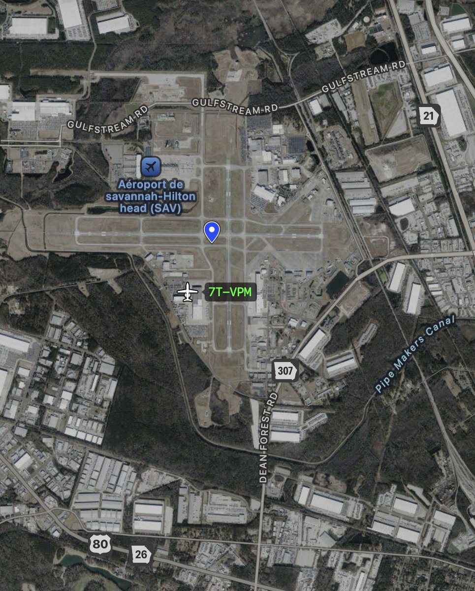 CH_LEBAD's tweet photo. 🔴🔴 🛩️  7T-VPM #AAF 🇩🇿
Entame la phase tests maintenance au centre Gulfstream aerospace à Savannah #Ksav GA 🇺🇸 https://t.co/wrTGiXtx66