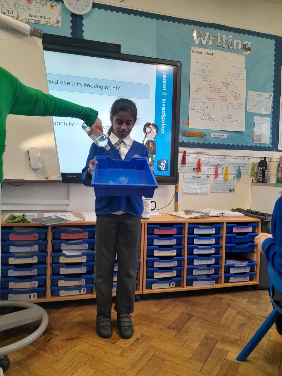 Year 4: Science 
Today in Science we undertook an investigation. We looked at the different viscosity of liquids and how this effects their freezing points.
