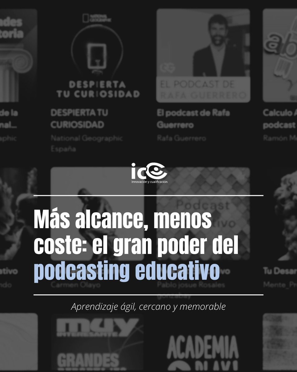 i_y_c's tweet image. Mientras algunos siguen formando como en 2015, el mercado laboral ya consume formación en podcasts de 15 minutos 🎧

- Las plataformas lo impulsan
- Los expertos crean contenido conversacional que engancha

¿Qué opinas de esta estrategia? 👀
#AudioLearning #TendenciasEducación