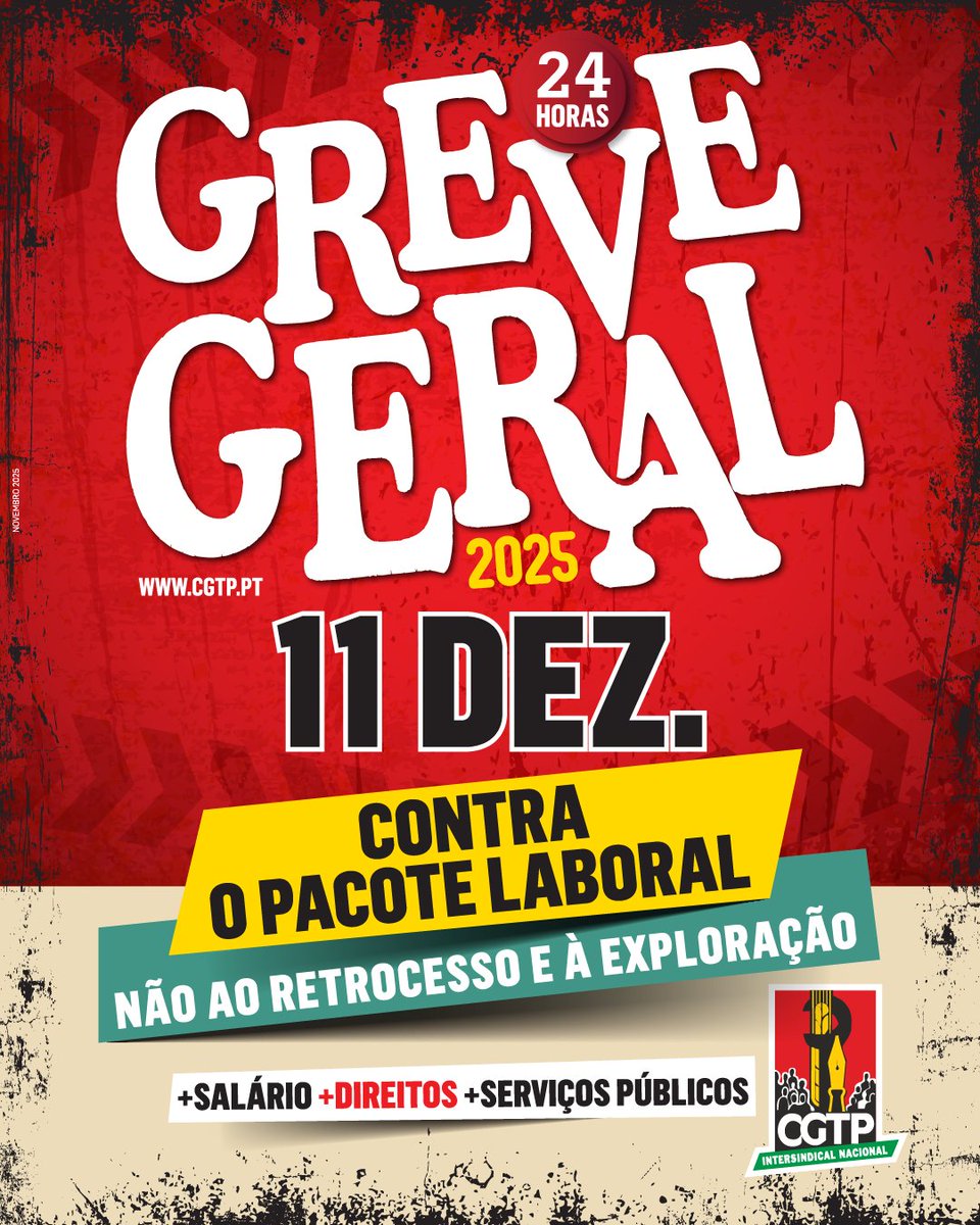 📢 GREVE GERAL
🗓️ DIA 11 DE DEZEMBRO