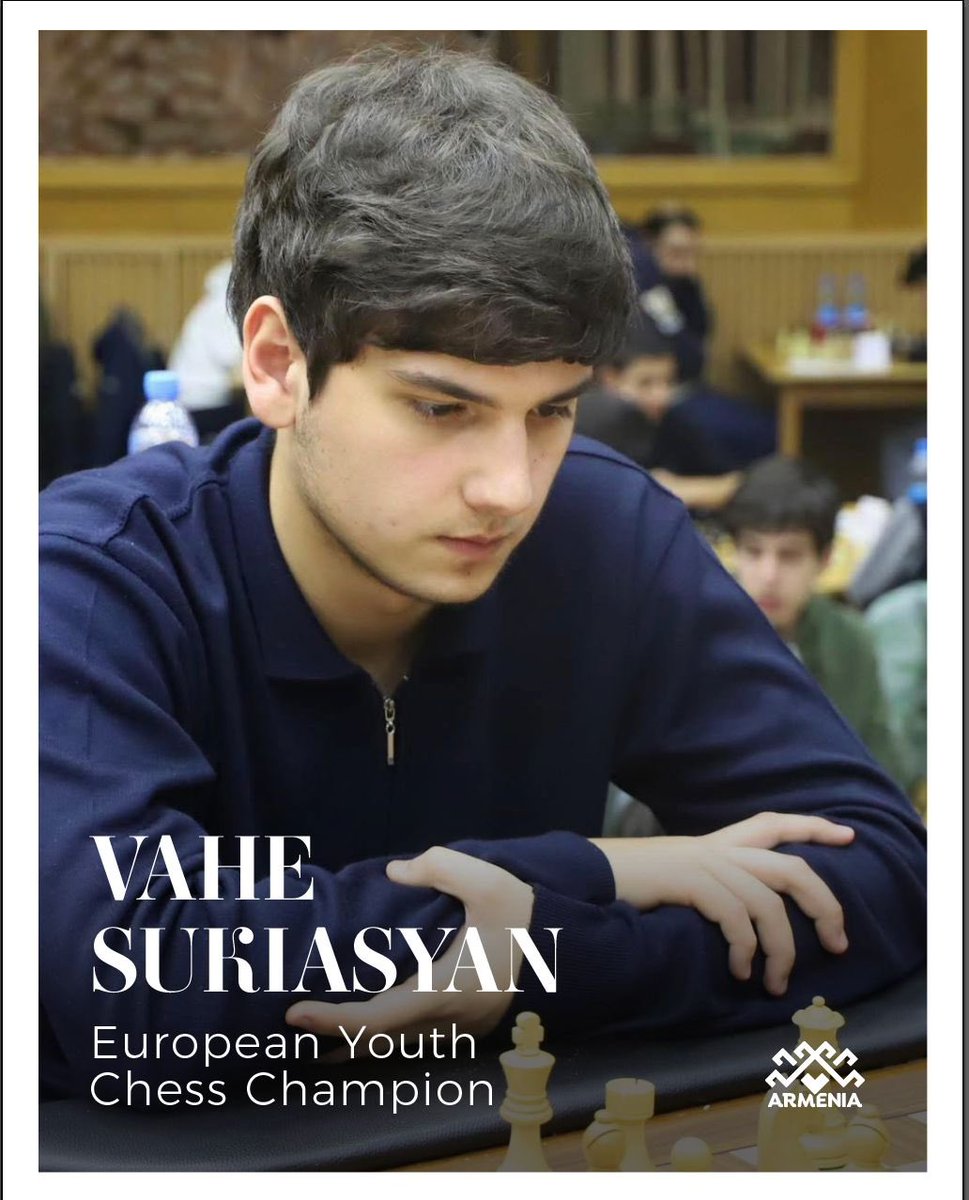 armenia's tweet image. 🏆 Victory on the European Chess Board!

🇦🇲 Armenia’s young talent Vahe Sukiasyan has claimed the title of European Youth Chess Champion 2025!

♟️ Smart moves, calm mind, and unstoppable focus — Vahe proved what true mastery looks like.