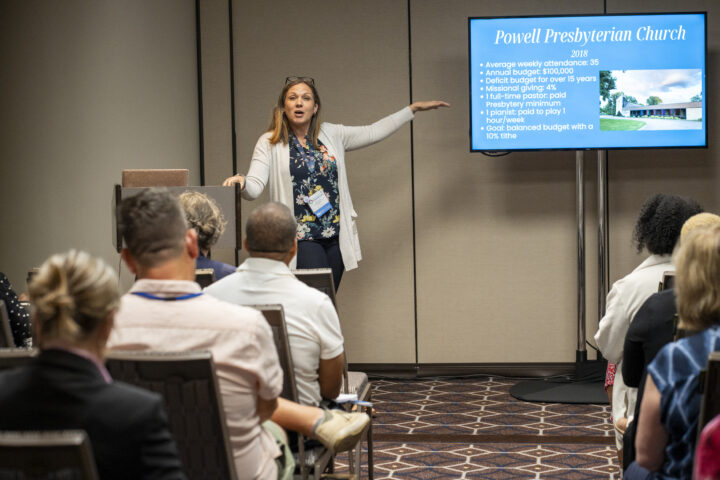 Rev. Dr. Katina Sharp, a UDTS double alumna, at the Stewardship Kaleidoscope Conference, providing practical, effective guidance  on how small churches can impact the communities they serve. This is ministry strategy that can make a real difference! 
presbyterianfoundation.org/resources/news…