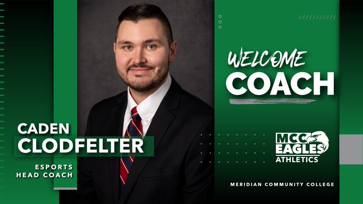 WELCOME COACH. Meridian Community College athletics is proud to welcome Caden Clodfelter as our new Esports coach. #FindYourWings 
📰mcceagles.com/general/2025-2…