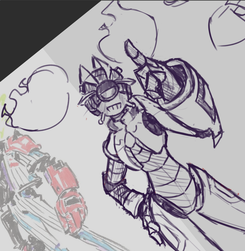 otro boceto del oc robot xd