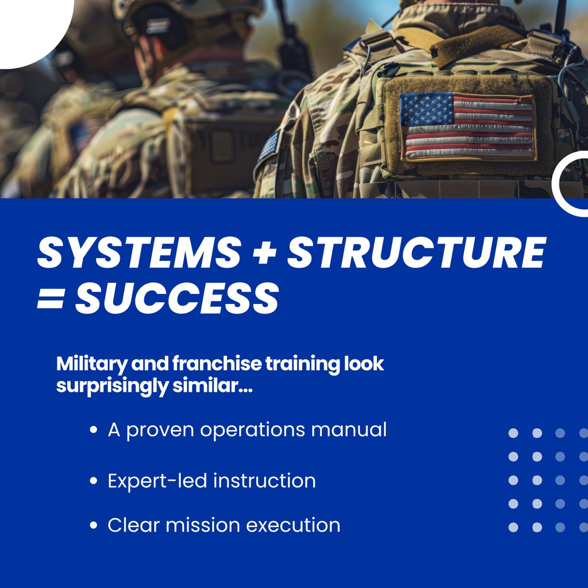 FranNetHouston's tweet image. Veterans are 3x more likely to own a franchise than the average person, and that&apos;s no coincidence.
Let’s talk about how your service can lead to success in business ownership.

#VeteransInBusiness #FranchiseOwner #CareerTransition