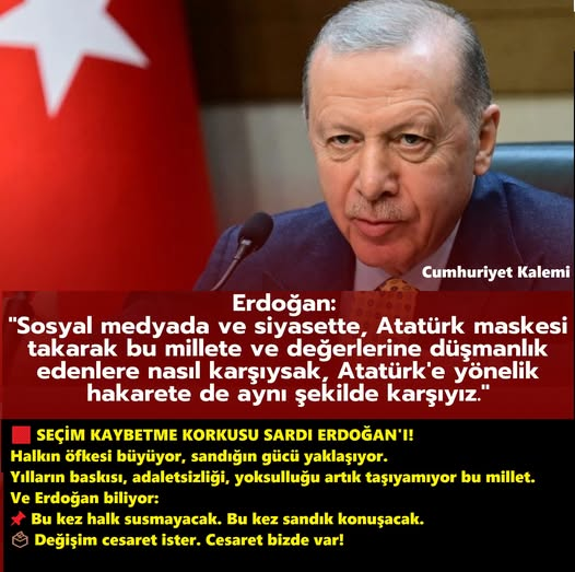 🇹🇷🇹🇷 Çünkü Atatürk...
Halkın sesini dinleyen,
Adaleti önceleyen,
Bilimi rehber edinen,
Kadını baş tacı yapan,
Yoksulu gözeten,
Gençliğe güvenen bir liderdi.
Bugün kim Atatürk’e yaklaşırsa, halkın gönlünde yer bulur.
Çünkü Atatürk, bu milletin vicdanıdır.