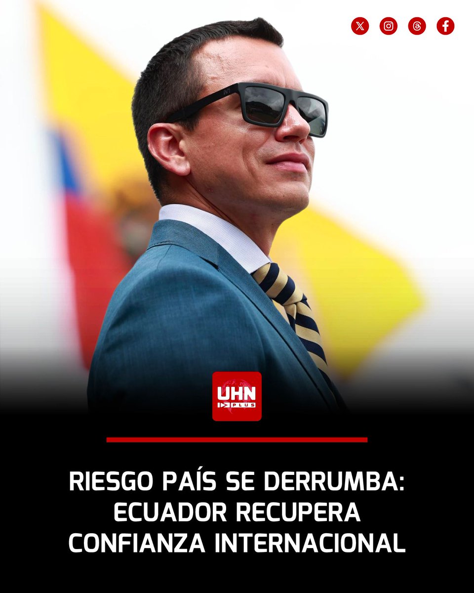 🇪🇨‼️ | ÚLTIMA HORA — El Presidente de Ecuador, Daniel Noboa, celebra un nuevo hito económico: el riesgo país baja a 688 puntos y la inflación anual de octubre se reduce al 1,24%, su nivel más bajo en ese mes desde 2021.

Desde el inicio de su gestión, el riesgo país ha descendido