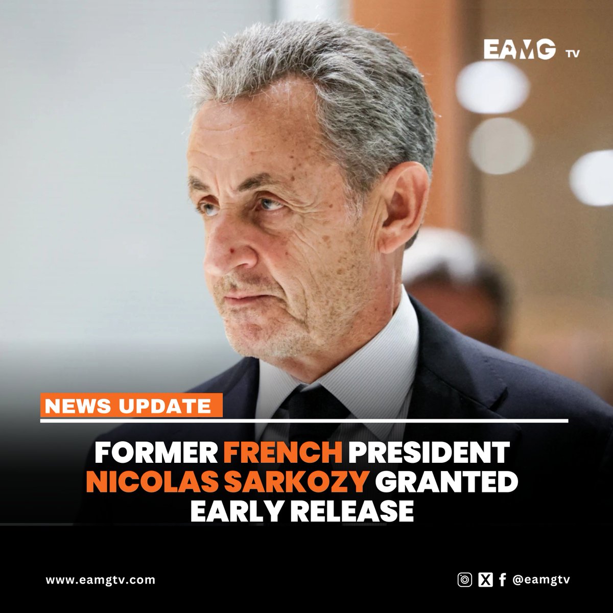A Paris court agreed to release Sarkozy under judicial supervision, pending an appeal of last month’s verdict that found him guilty of criminal conspiracy over efforts by close aides to procure funds for his 2007 presidential bid from late Libyan leader Muammar Gaddafi. #EAMGtv