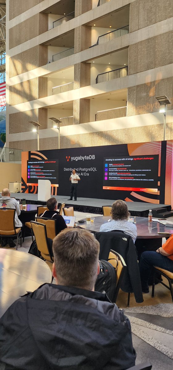 Opening keynote with Karthik Ranganathan showing real demos of his vision for AI + postgreSQL and vector search at <a href="/Yugabyte/">YugabyteDB</a> 's DSS Day Atlanta
