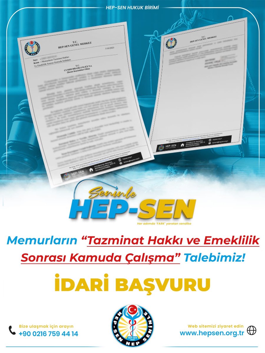 HEP-SEN’den Memurlar İçin Tarihi Talep!

Memurların Tazminat Hakkı ve Emeklilik Sonrası Kamuda Çalışma Talebimiz

Emeklilik sonrası kamuda yeniden istihdam ve 15 yılını dolduran memura tazminat hakkı için resmi başvurumuzu yaptık.

#Memur #Emeklilik #Tazminat