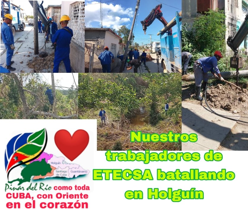 #PinardelRío Revolución es unidad y solidaridad,  muchos hombres y mujeres #DePieYCombatiendo con nuestros hermanos de las provincias orientales. 
 #UnidosXCuba