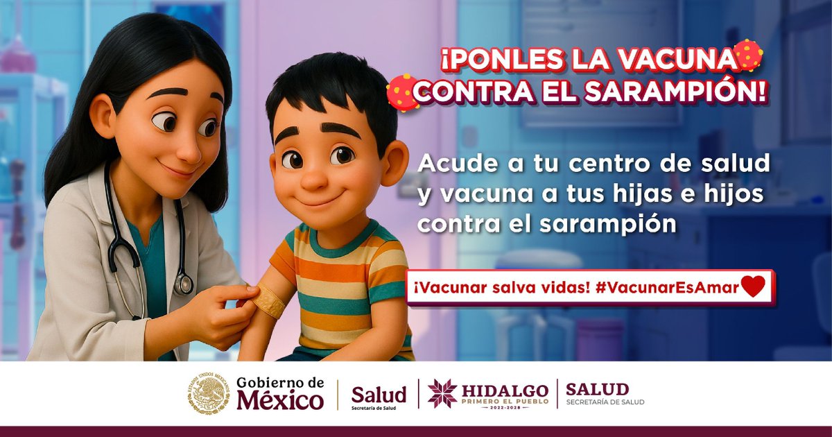 Salud_Hidalgo's tweet image. El sarampión se contagia muy rápido 😷

Protegerles es hoy, no después: lleva a tus hijas e hijos a su vacuna SRP 🏥💉

#VacunarEsAmar
#PrimeroTuSalud #PrimeroElPueblo