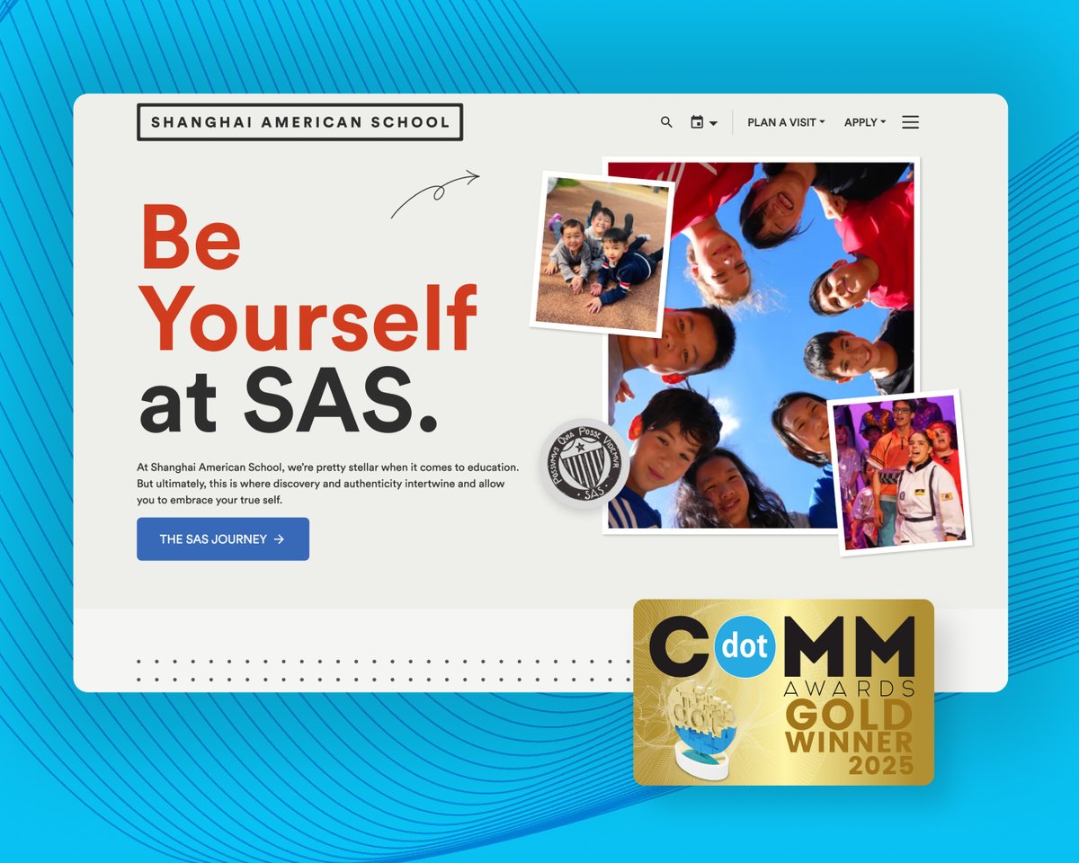 imagex_media's tweet image. We’re excited to share that our work with Shanghai American School has earned a Gold dotCOMM Award in the Education Websites category! ✨

Thank you to our partners at SAS &amp;amp; our ImageX team for bringing this project to life!

#dotCOMMAwards #AwardWinningDesign #DigitalExperience