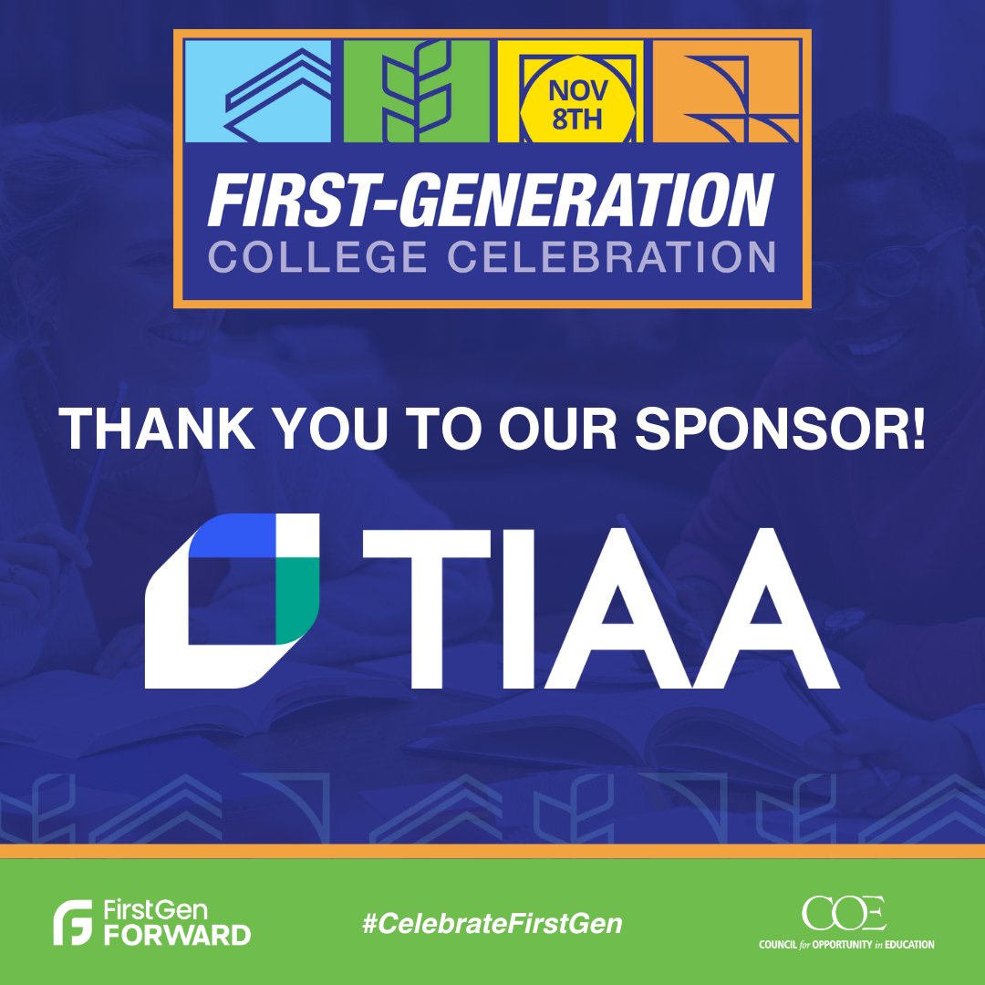 FirstgenForward's tweet image. Thank you to every institution, student, and professional who joined in to #CelebrateFirstGen on November 8! We are grateful for the support of TIAA and the participation of so many colleges and universities across the country. bit.ly/FGFCelebrateFi…