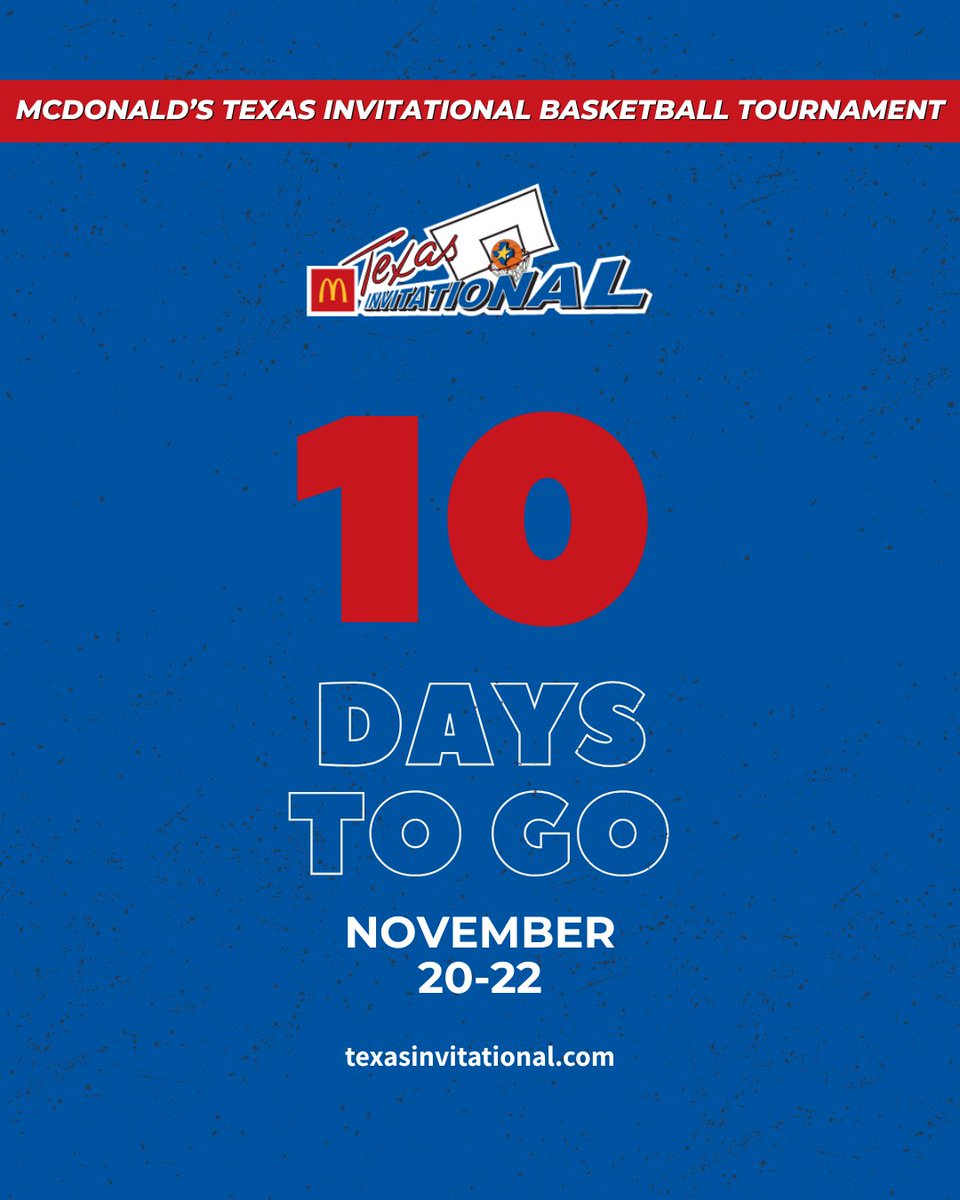 The McDonald's Texas Invitational is just around the corner and we can't wait to see everyone there!🏀 Don't forget to grab a ticket to support these amazing student athletes! 💙

Information about tickets: texasinvitational.com